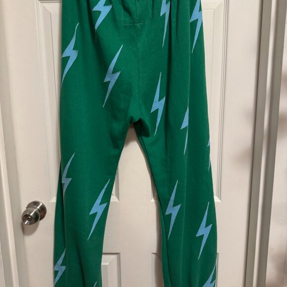 Aviator Nation Bolt stitch repeat sweatpants kelly green/blue Men's (unisex) NWT - Picture 2 of 5